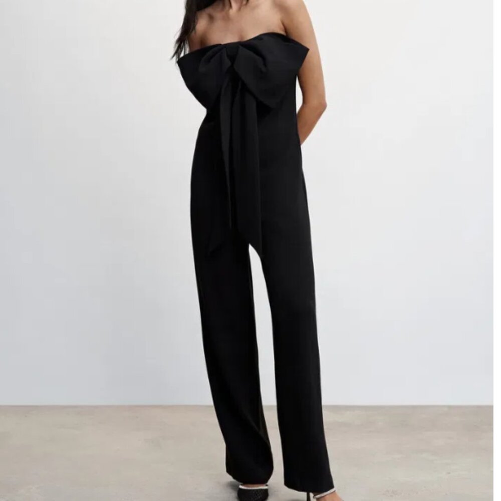 Elegant Black Strapless Jumpsuit